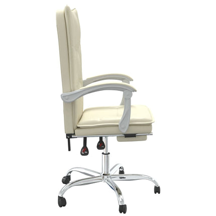 Fauteuil inclinable de bureau Crème Similicuir