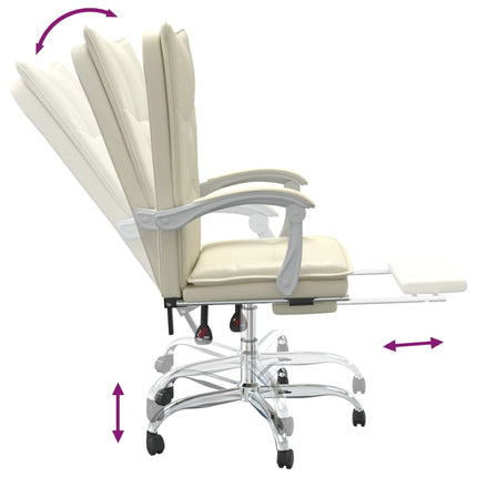 Fauteuil inclinable de bureau Crème Similicuir