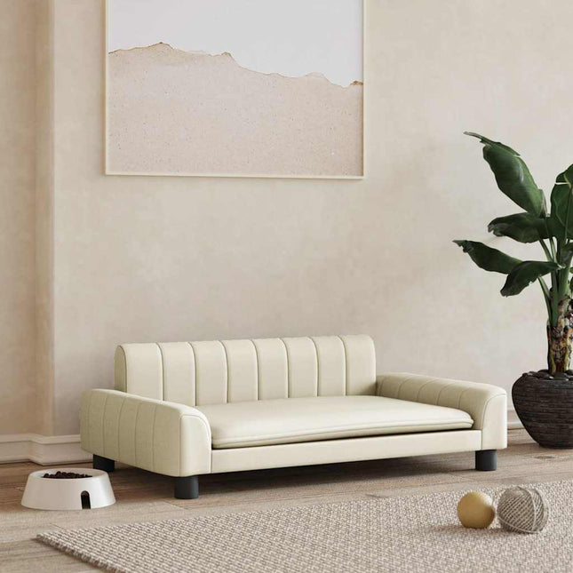 Lit pour chien crème 90x53x30 cm similicuir