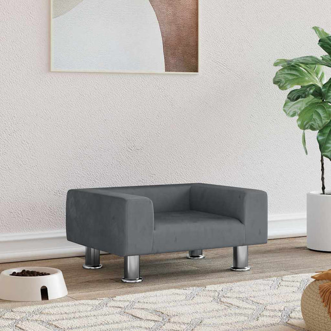 Lit pour chien gris foncé 50x40x26,5 cm velours