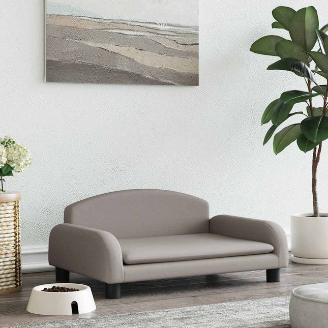 Lit pour chien taupe 70x45x30 cm tissu