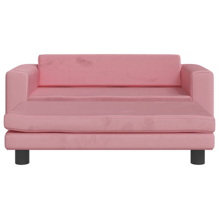 Lit pour chien avec extension rose 100x50x30 cm velours