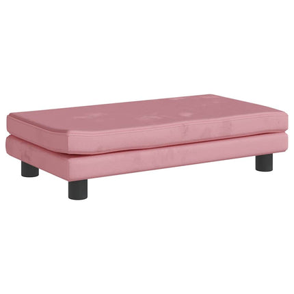 Lit pour chien avec extension rose 100x50x30 cm velours