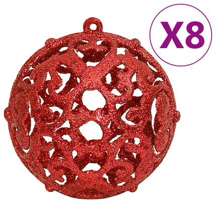 Ensemble de boules de Noël 111 pièces rouge polystyrène