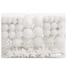 Ensemble de boules de Noël 111 pièces blanc polystyrène