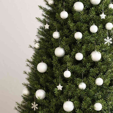 Ensemble de boules de Noël 111 pièces blanc polystyrène