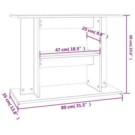 Support pour aquarium chêne sonoma 80x35x60cm bois d'ingénierie