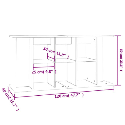 Support pour aquarium sonoma gris 120x40x60cm bois d'ingénierie