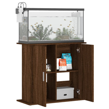 Support pour aquarium chêne marron 81x36x73cm bois d'ingénierie