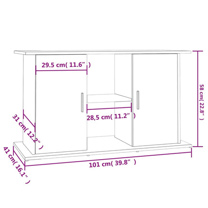 Support pour aquarium blanc 101x41x58 cm bois d'ingénierie