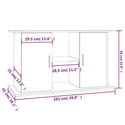 Support pour aquarium chêne fumé 101x41x58 cm bois d'ingénierie