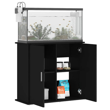 Support pour aquarium noir 81x36x73 cm bois d'ingénierie