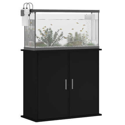 Support pour aquarium noir 81x36x73 cm bois d'ingénierie
