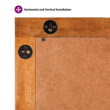 Miroir salle de bain marron 50x70x3cm bois de manguier et verre