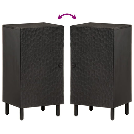 Armoire latérale noir 40x33x75 cm bois massif de manguier