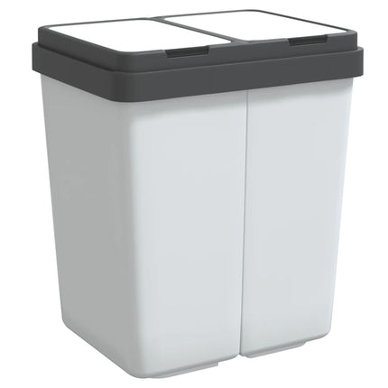 Poubelle double blanc 2x25 L