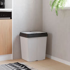 Poubelle double blanc 2x25 L