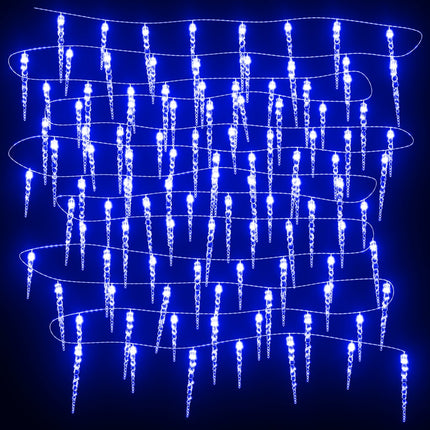 Guirlande lumineuse à glaçons Noël 200 LED bleu acrylique PVC