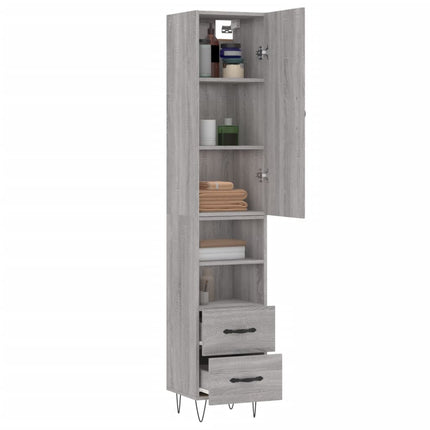 Buffet haut Sonoma gris 34,5x34x180 cm Bois d'ingénierie