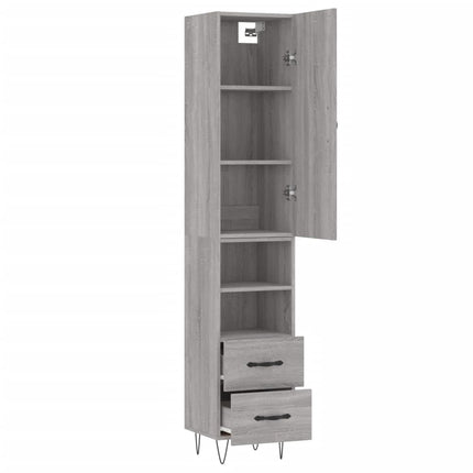 Buffet haut Sonoma gris 34,5x34x180 cm Bois d'ingénierie