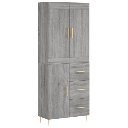 Buffet haut Sonoma gris 69,5x34x180 cm Bois d'ingénierie