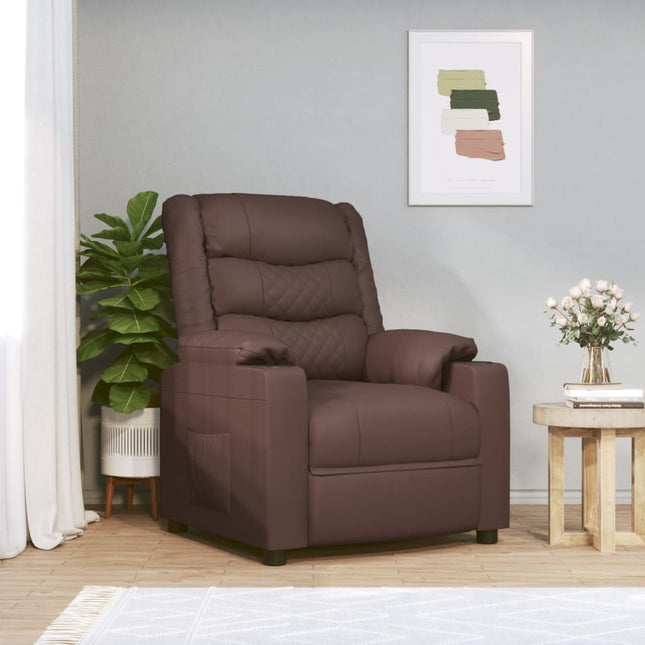 Fauteuil inclinable électrique Marron Similicuir