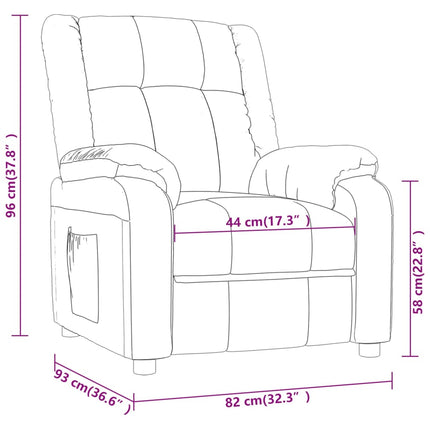 Fauteuil inclinable électrique Marron foncé Tissu