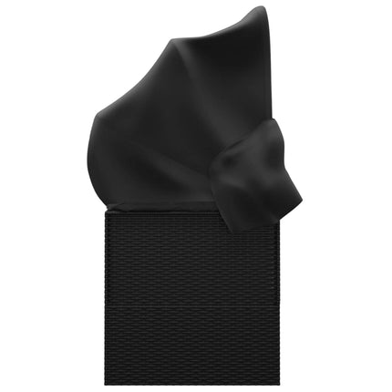 Lit de salon d'extérieur toit et coussins Noir Résine tressée