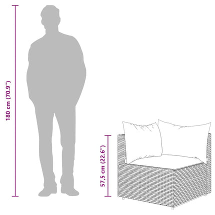 Salon de jardin 4 pcs avec coussins Noir Résine tressée