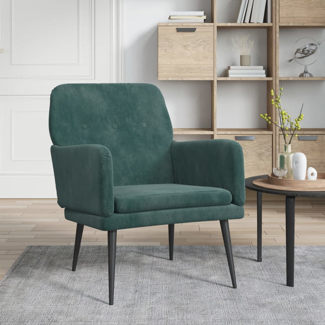 Fauteuil Vert foncé 62x79x79 cm Velours
