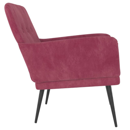 Fauteuil Rouge bordeaux 62x79x79 cm Velours