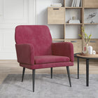 Fauteuil Rouge bordeaux 62x79x79 cm Velours