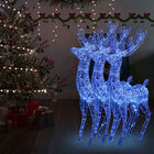 Rennes de Noël XXL Acrylique 250 LED 3 pcs 180 cm Bleu