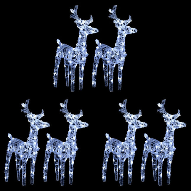 Rennes de Noël 6 pcs 240 LED Blanc froid Acrylique