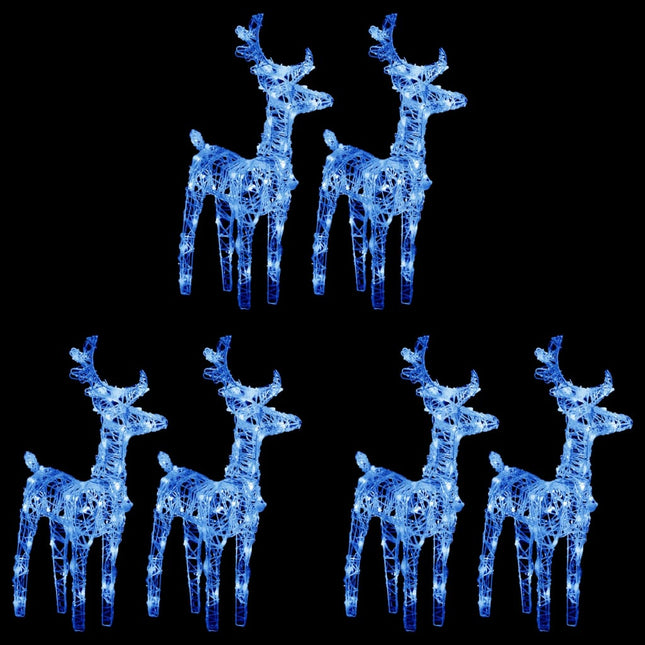 Rennes de Noël 6 pcs 240 LED Bleu Acrylique