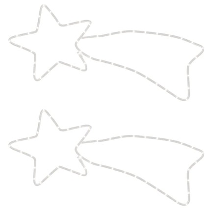 Figures de comète de Noël 48 LED 2 pcs Blanc chaud 65x28 cm