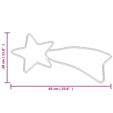 Figures de comète de Noël 48 LED 3 pcs Blanc chaud 65x28 cm