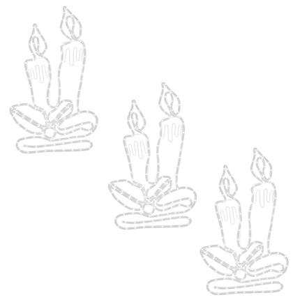 Figurines de bougies de Noël avec 144 LED 3 pcs 70x42 cm