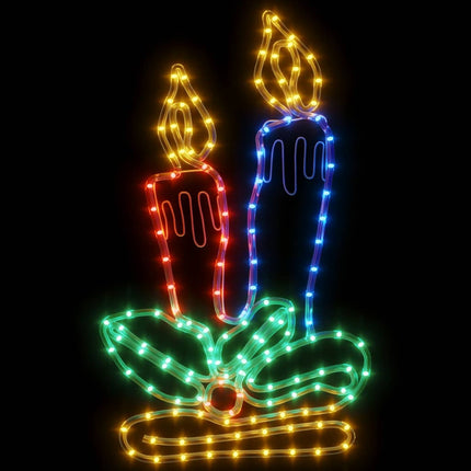 Figurines de bougies de Noël avec 144 LED 3 pcs 70x42 cm