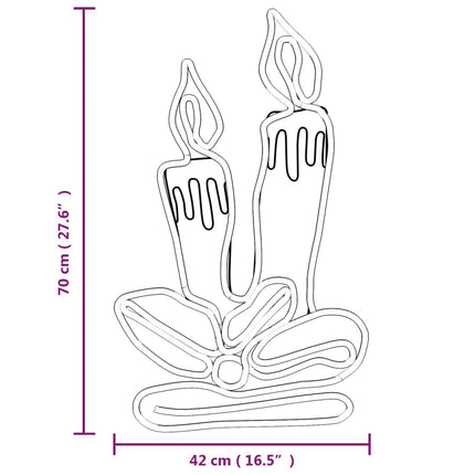 Figurines de bougies de Noël avec 144 LED 3 pcs 70x42 cm