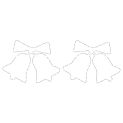 Figurines de cloches de Noël avec 72 LED 2 pcs 50x56 cm