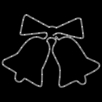 Figurines de cloches de Noël avec 72 LED 2 pcs 50x56 cm