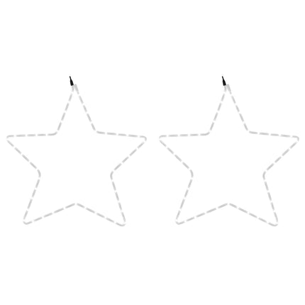 Figures d'étoiles de Noël avec 48 LED 2 pcs Blanc chaud 56 cm