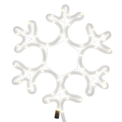 Flocon de neige de Noël avec LED 2 pcs Blanc chaud 27x27 cm