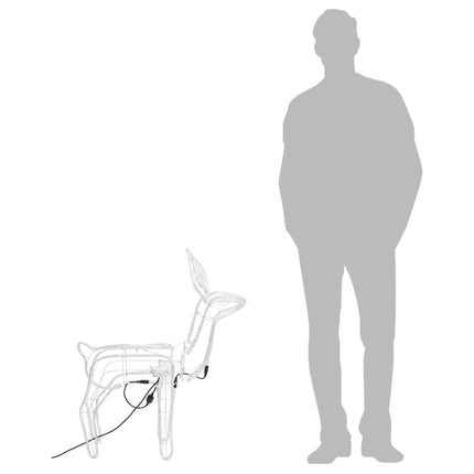 Rennes de Noël avec têtes mobiles 2 pcs Blanc chaud