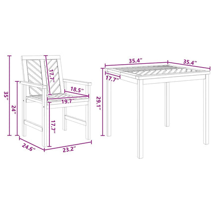 Ensemble de salle à manger pour jardin 5 pcs Marron