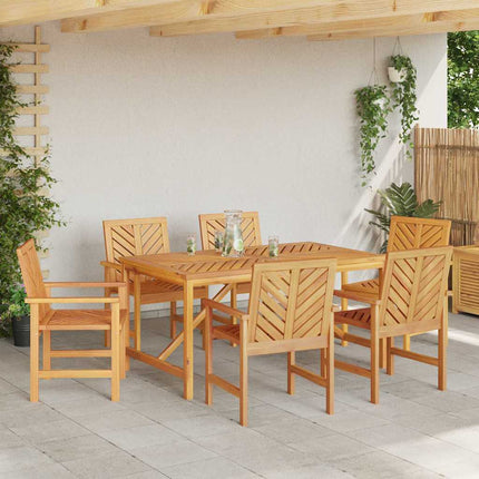 Ensemble de salle à manger pour jardin 7 pcs Marron