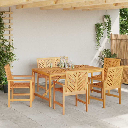 Ensemble de salle à manger pour jardin 6 pcs Marron
