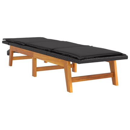 Chaises longues et coussins lot de 2 Résine tressée et acacia