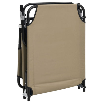 Chaise longue pliante taupe tissu oxford acier enduit de poudre